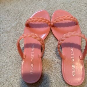 Stuart Weitzman Braida Sawyer Jelly Sandals Size 7 Color Apricot